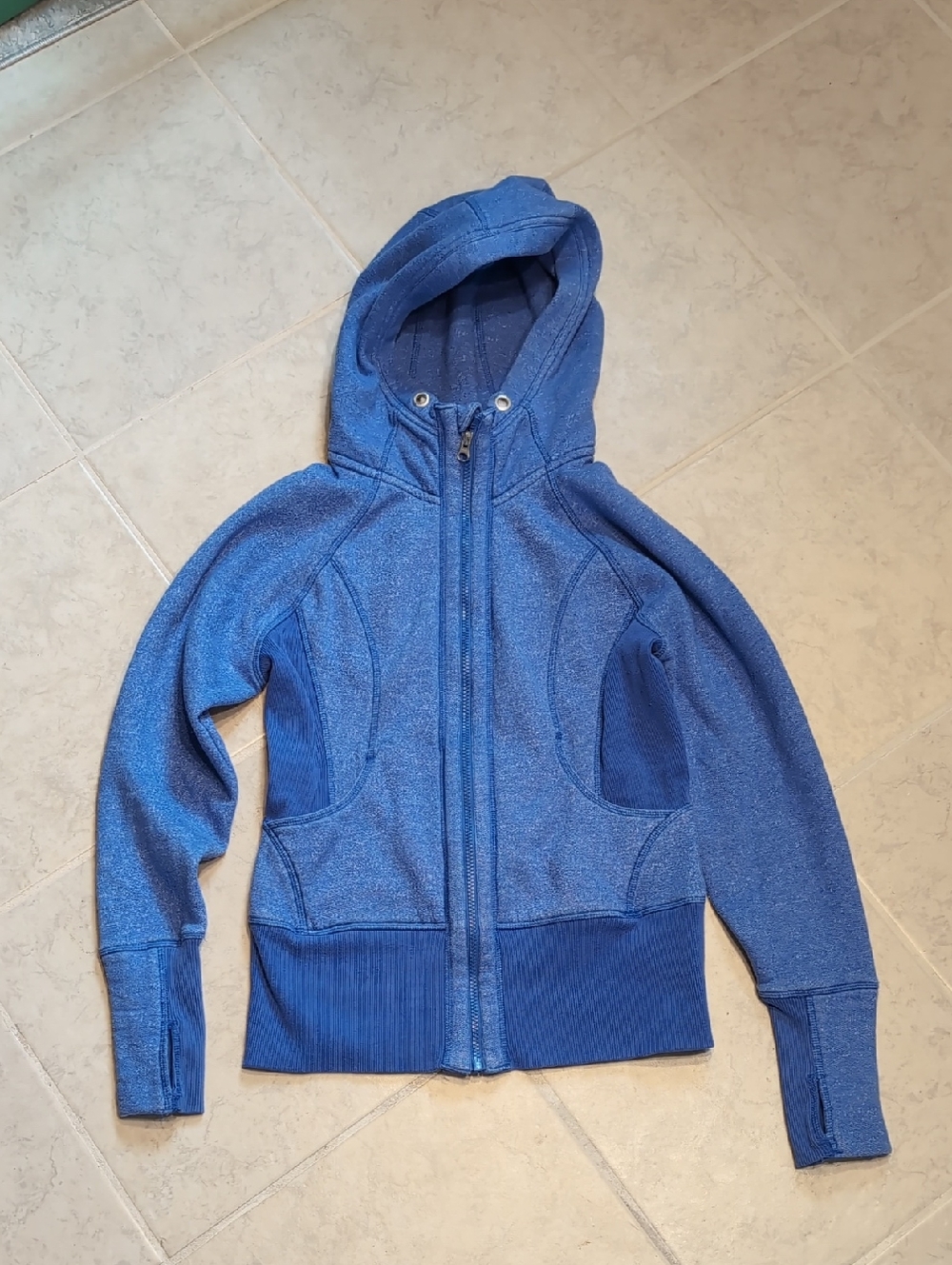 Zella Heathered Blue Full-Zip Hooded Sweatshirt